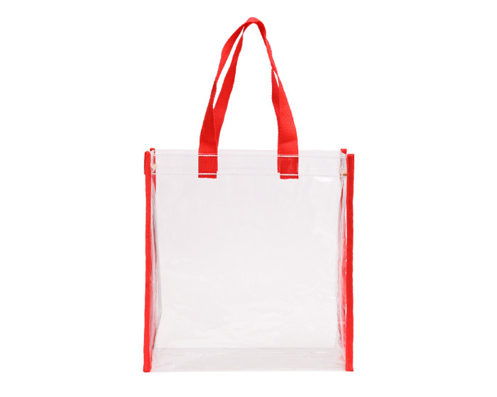 Bolsa Transparente con Asas de Color Claris A3207 Roja (Plastico pvc / poliester / A3207.04 / articulos promocionales)