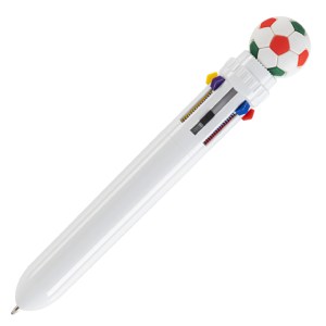 Boligrafo Multitintas con Balon de Soccer, Multi Gol A3213 Blanco (Plastico abs / A3213.01 / articulos promocionales)