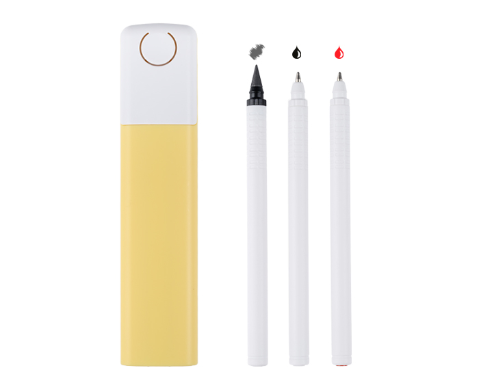 Set de Boligrafos de Plastico Belanus A3261 Amarillo (Plastico abs / A3261.07 / articulos promocionales)