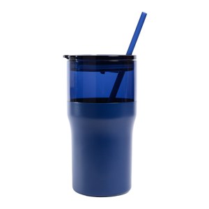 Vaso Termico de Plastico / Acero Inox. 650 ml. Kique A3264 Azul Marino (Plastico as / acero inoxidable / A3264.11 / articulos promocionales)