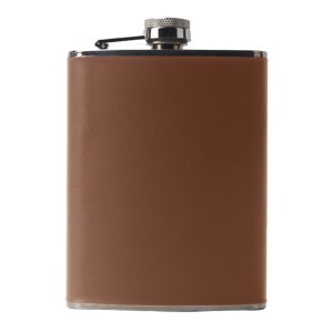 Licorera de Bolsillo 8 oz Islay A3280 Cafe (Acero inoxidable / pu / A3280.21 / articulos promocionales)