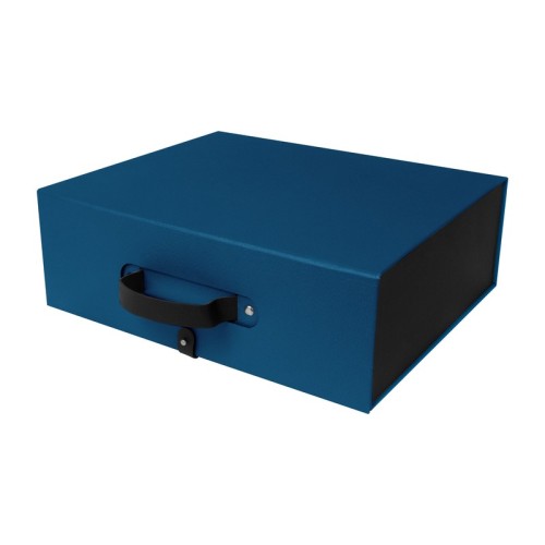 ACCESORIO OFICINA CAJA DE REGALO VERNE AZUL ACC 009 A AZUL (ACC009A - CARTON / CURPIEL - ARTICULO PROMOCIONAL)