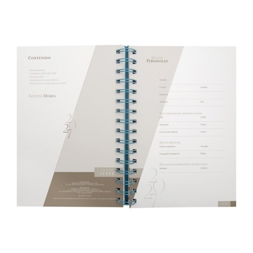 AGSP-027-AC_2 Diaria Agenda Diaria Lette 2027 Azul Cielo AGSP 027 AC Azul Cielo (AGSP027AC – curpiel agenda / metal boligrafo – articulo promocional)