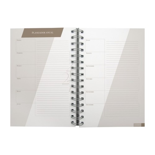 AGSP-027-G_2 Diaria Agenda Diaria Lette 2027 Gris AGSP 027 G Gris (AGSP027G – curpiel agenda / metal boligrafo – articulo promocional)
