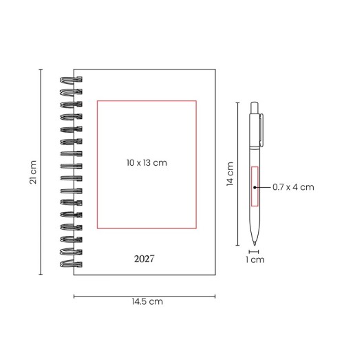 AGSP-027-VECTOR-3 Diaria Agenda Diaria Lette 2027 Rosa AGSP 027 P Rosa (AGSP027P – curpiel agenda / metal boligrafo – articulo promocional)