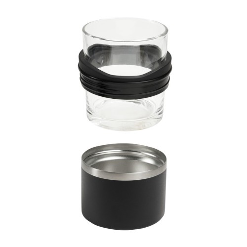 BAR-039-N_1 Accesorio Bar Vaso Whiskero Basile Negro BAR 039 N Negro (BAR039N – acero inoxidable / vidrio / rubber – articulo promocional)