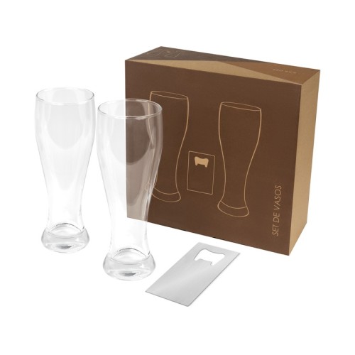 Set Set de Vasos para Cerveza Maltis BAR 044 S Plata (BAR044S - vidrio / metal - articulo promocional)