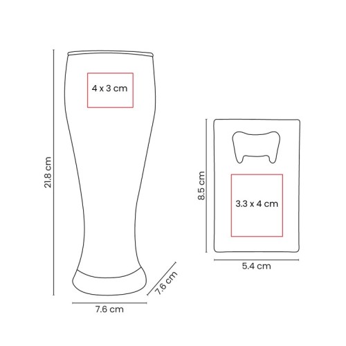 BAR-044-VECTOR Set Set de Vasos para Cerveza Maltis BAR 044 S Plata (BAR044S – vidrio / metal – articulo promocional)