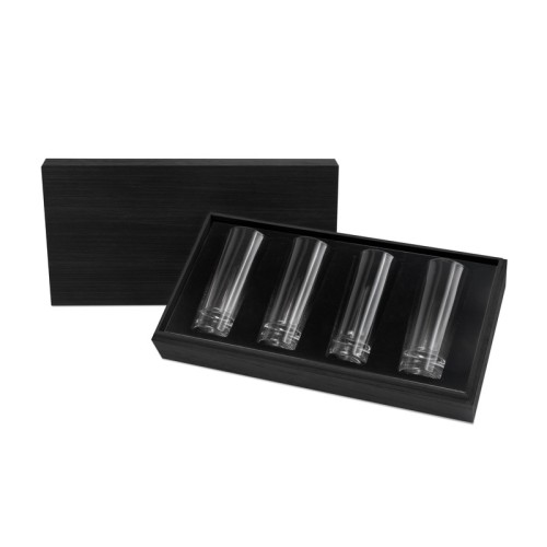 Set Set de Vasos Zaric BAR 045 N Negro (BAR045N - vidrio / madera - articulo promocional)