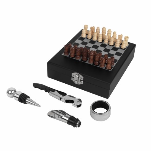 Set Set para Vinos Rothmere BAR 052 N Negro (BAR052N - acero inoxidable / madera - articulo promocional)