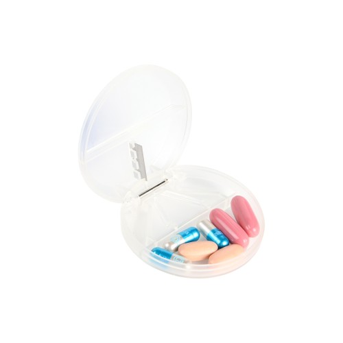 BE-004_01-1 Accesorio Cuidado Personal Pastillero Redondo. BE-004A Azul Marino (BE004A – articulo promocional)