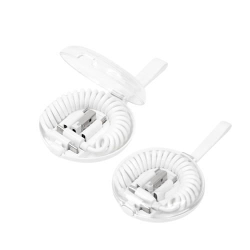 Cargador Cable de Carga Spira Blanco CEL 072 B Blanco (CEL072B - plastico - articulo promocional)