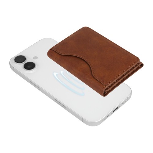 CEL-074-C_4 Accesorio Smartphone Tarjetero Magnetico Valeno Cafe CEL 074 C Cafe (CEL074C – curpiel – articulo promocional)