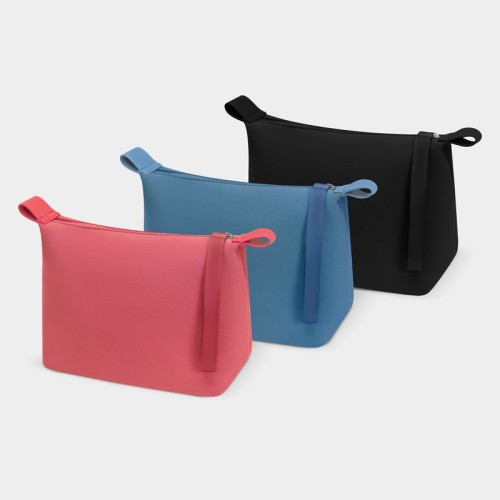 DAM-069-1 Cosmetiquera Cosmetiquera Claudette Rosa DAM 069 P Rosa (DAM069P – neopreno / curpiel – articulo promocional)