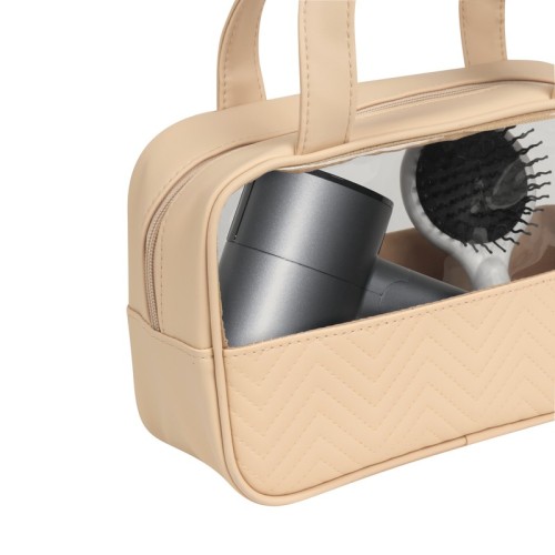 DAM-074-BE_2 Accesorio Dama Neceser Isara Beige DAM 074 BE Beige (DAM074BE – pu / pvc / poliester – articulo promocional)
