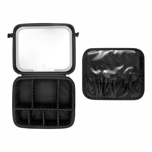 DAM-078-N_2 Cosmetiquera Cosmetiquera Kaelis DAM 078 N Negro (DAM078N – pu / poliester / pvc – articulo promocional)