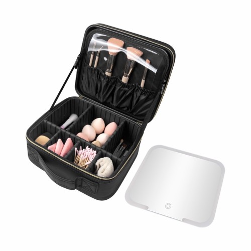 DAM-078-N_5 Cosmetiquera Cosmetiquera Kaelis DAM 078 N Negro (DAM078N – pu / poliester / pvc – articulo promocional)