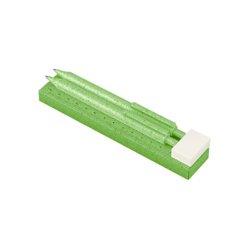 Articulo Escolar Set Escolar Uvira. DK-090V Verde (DK090V - articulo promocional)