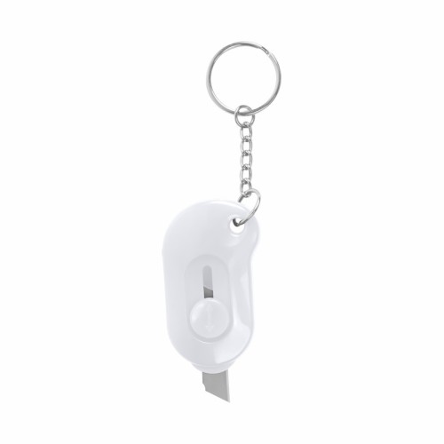 DPO-033-B_1 Llavero Multifuncional Llavero Cuter Lio Blanco DPO 033 B Blanco (DPO033B – plastico – articulo promocional)