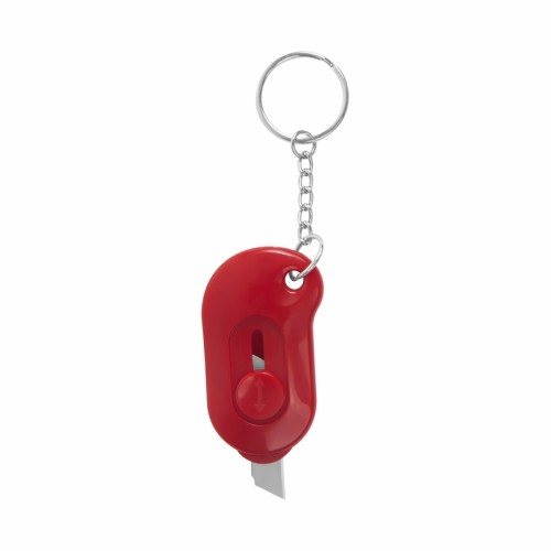 DPO-033-R_1 Llavero Multifuncional Llavero Cuter Lio Rojo DPO 033 R Rojo (DPO033R – plastico – articulo promocional)