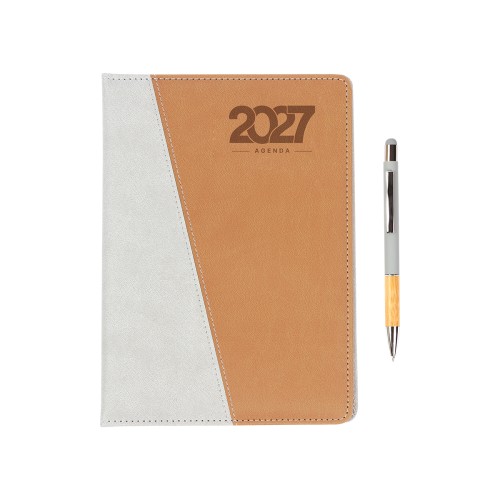 Set Agenda Diaria Cameri. EX-081C Marron Claro (EX081C - articulo promocional)