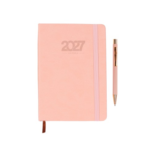 Set Agenda Diaria Falun. EX-086RS Rosa Claro (EX086RS - articulo promocional)