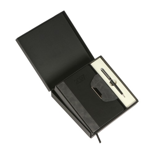 EX-104_01 Set Set de Agenda Premium Kampot. EX-104N Negro (EX104N – articulo promocional)