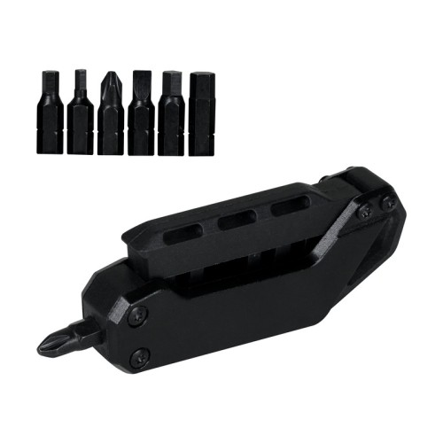 HER-065-N_3 Set Herramientas Desarmador Isamba HER 065 N Negro (HER065N – plastico / metal – articulo promocional)