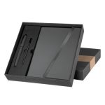 Set Libretas Set de Libreta Jinsei Gris HL 9041 G Gris (HL9041G - curpiel y metal libreta / acero inoxidable boligrafo - articulo promocional)