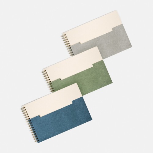HL-9067-1 Libreta Ecologica Libreta Appel Gris HL 9067 G Gris (HL9067G – carton / papel 80 algodon / espiral metalico – articulo promocional)