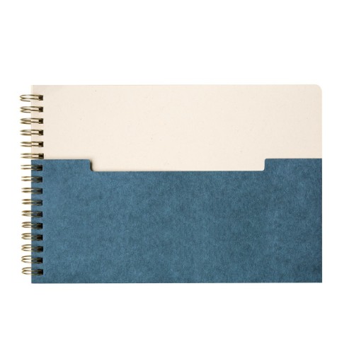 HL-9067-A_1 Libreta Ecologica Libreta Appel Azul HL 9067 A Azul (HL9067A – carton / papel 80 algodon / espiral metalico – articulo promocional)