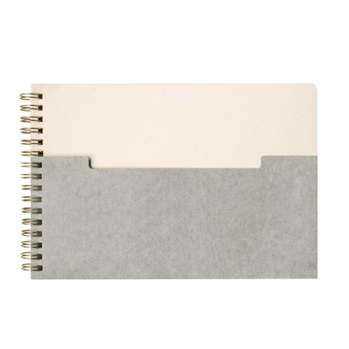 HL-9067-G_1 Libreta Ecologica Libreta Appel Gris HL 9067 G Gris (HL9067G – carton / papel 80 algodon / espiral metalico – articulo promocional)