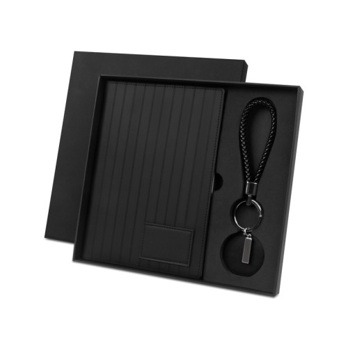 Carpetas Set de Libreta Reki Negro HL 9069 N Negro (HL9069N - curpiel / papel / metal / carton - articulo promocional)