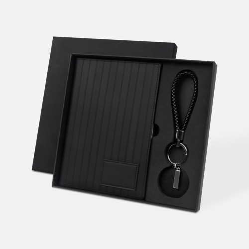 HL-9069 Carpetas Set de Libreta Reki Negro HL 9069 N Negro (HL9069N – curpiel / papel / metal / carton – articulo promocional)