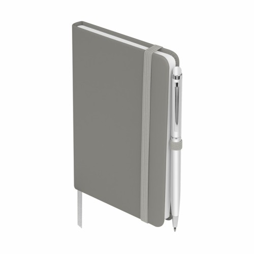 Libreta Ejecutiva Libreta Suki Gris HL 9073 G Gris (HL9073G - curpiel / papel / aluminio - articulo promocional)