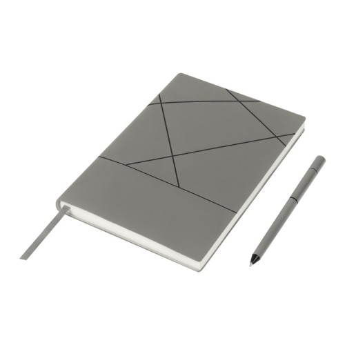 Set Libretas Set de Libreta Timantti Gris HL 9105 G Gris (HL9105G - curpiel / metal / carton - articulo promocional)