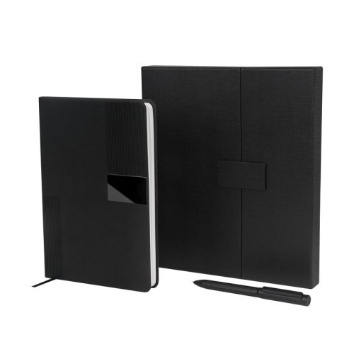 Set Libretas Set de Libreta Dickens Negro HL 9106 N Negro (HL9106N - curpiel / metal / carton - articulo promocional)
