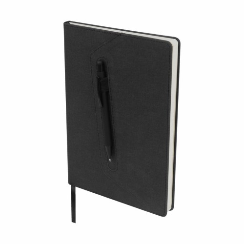 Set Libretas Set de Libreta Agendario Brigid Negro HL 9107 N Negro (HL9107N - pu / papel / aluminio - articulo promocional)