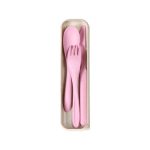 Articulo Escolar Set de Cubiertos Hampi. HM-038RS Rosa Claro (HM038RS - articulo promocional)
