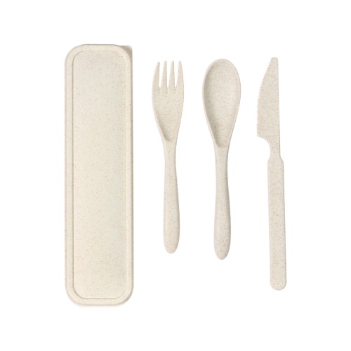HM-038_01 Articulo Escolar Set de Cubiertos Hampi. HM-038BE Beige (HM038BE – articulo promocional)