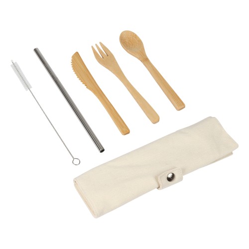 Articulo Escolar Set de Cubiertos Bovolone. HM-058BE Beige (HM058BE - articulo promocional)