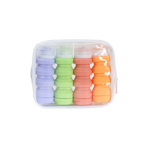 Articulo Viaje Set de 4 Botellas Expandibles. HM-187B Multicolor (HM187B - articulo promocional)