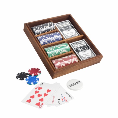 Set Entretenimiento Set de Poker Saurus Cafe JM 130 C Cafe (JM130C - madera de pino / plastico - articulo promocional)