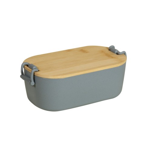 Portaviandas Lonchera Makan Gris KTC 607 G Gris (KTC607G - plastico / bambu - articulo promocional)