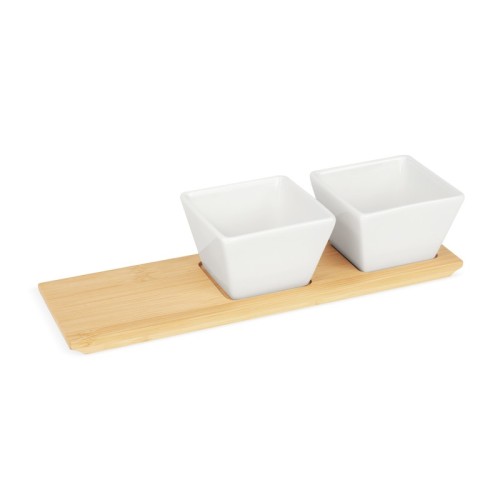 Set Quesos Botanero Kibi Blanco KTC 976 B Blanco (KTC976B - bambu / ceramica - articulo promocional)