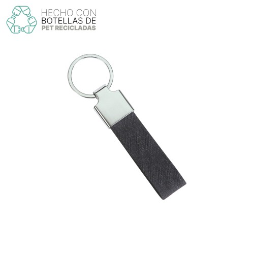 LL-036_05-2 Llavero Llavero de Rpet Miola. LL-036N Negro (LL036N – articulo promocional)
