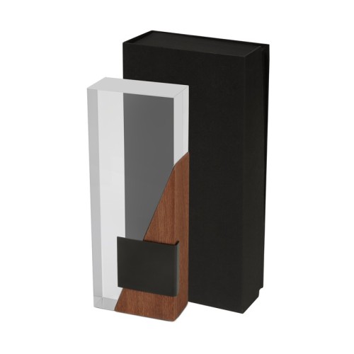 Accesorio Oficina Reconocimiento Aurix RMT 002 C Cafe (RMT002C - vidrio / madera / metal - articulo promocional)