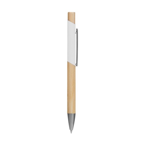 RQ-1130-B_1 Boligrafo Metalico Boligrafo Holz Blanco RQ 1130 B Blanco (RQ1130B – aluminio / bambu – articulo promocional)