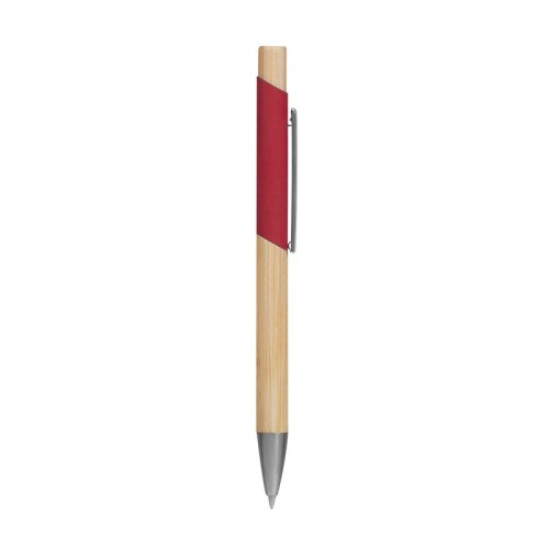 RQ-1130-R_1 Boligrafo Metalico Boligrafo Holz Rojo RQ 1130 R Rojo (RQ1130R – aluminio / bambu – articulo promocional)