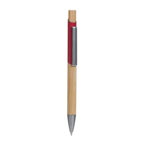 RQ-1130-R_2 Boligrafo Metalico Boligrafo Holz Rojo RQ 1130 R Rojo (RQ1130R – aluminio / bambu – articulo promocional)